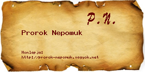 Prorok Nepomuk névjegykártya